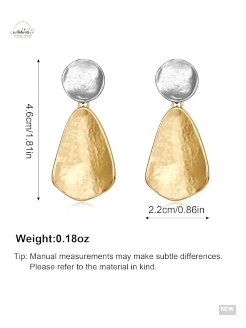 Gold Plated Geometric Chunky Dangle Earrings Statement Jewelry